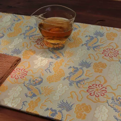 Song Brocade Jacquard Table Runner - artisan textile table runner by Ginkgoods image 4