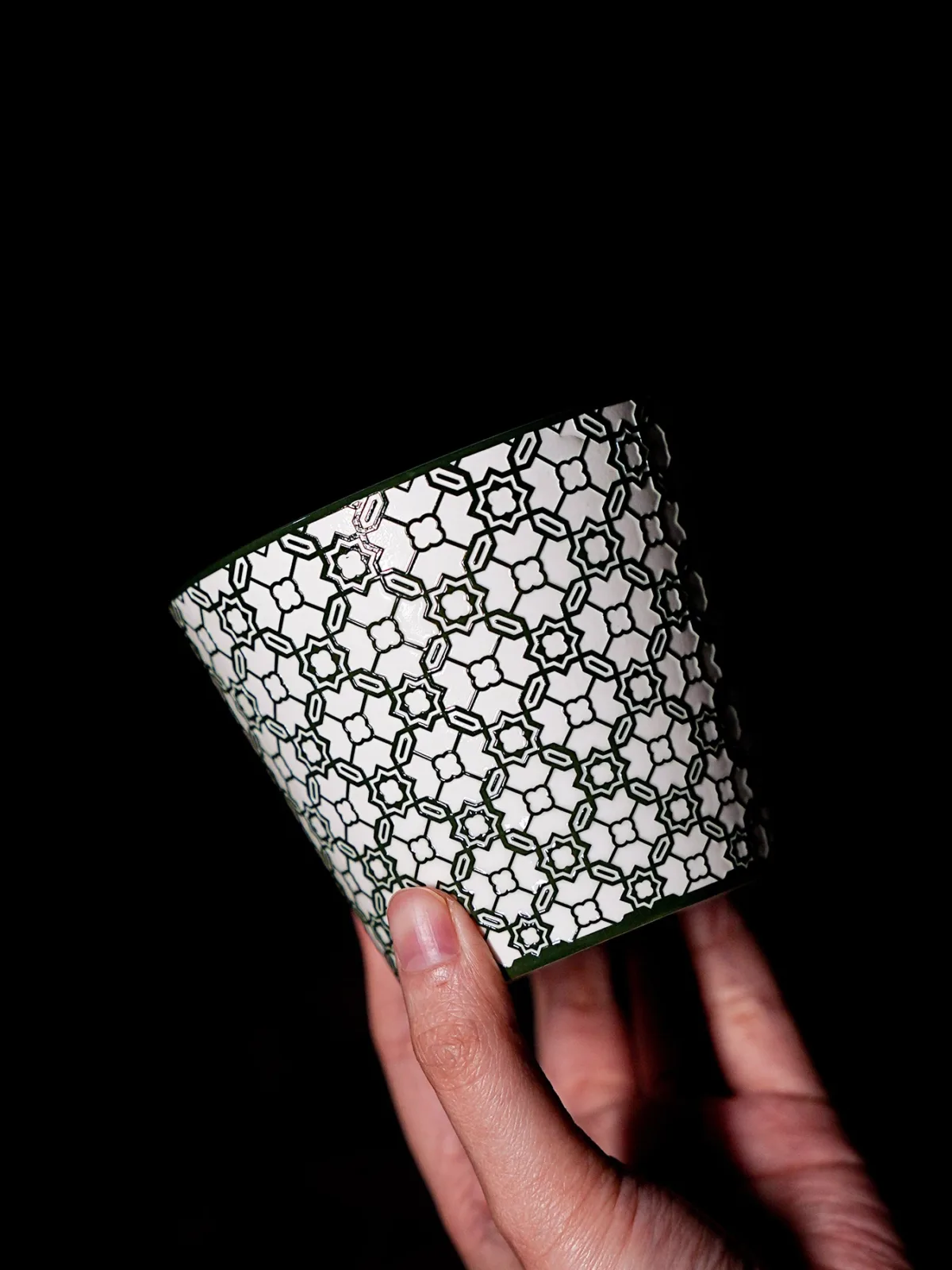 Starry Sky Relief Ceramic Coffee Mug showing carved relief ceramic surface texture