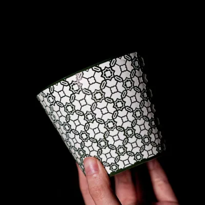 Starry Sky Relief Ceramic Coffee Mug showing carved relief ceramic surface texture