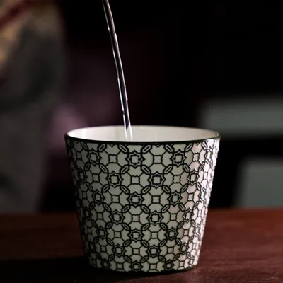Starry Sky Relief Ceramic Coffee Mug showing carved relief ceramic surface texture