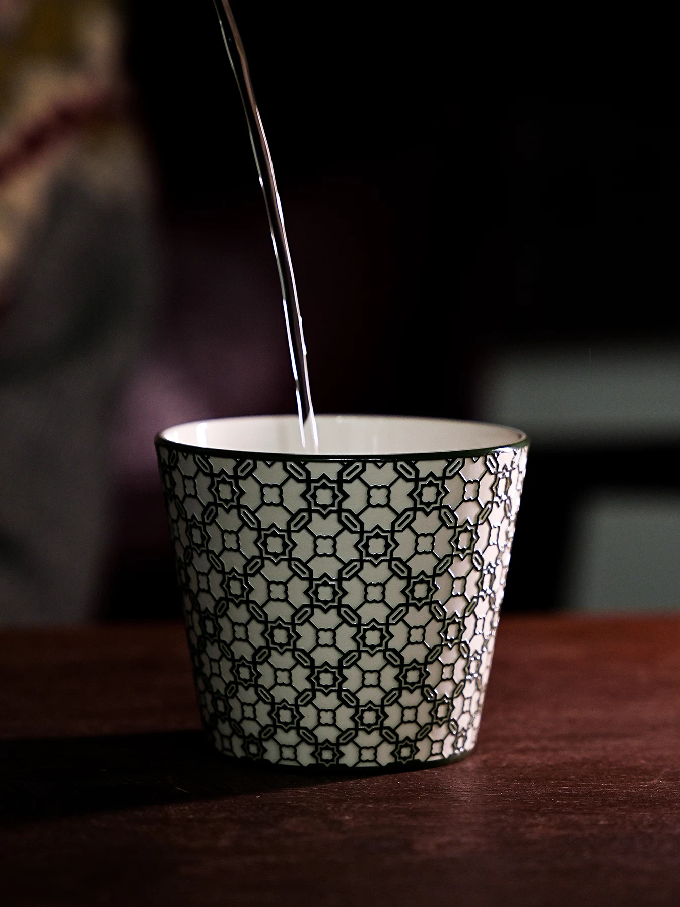 Starry Sky Relief Ceramic Coffee Mug lifestyle image