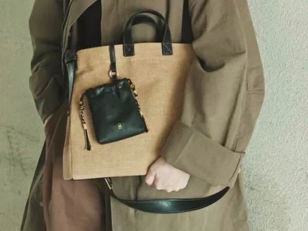 Tea dyeing crossbody bag black — artisan product image by Ginkgoods