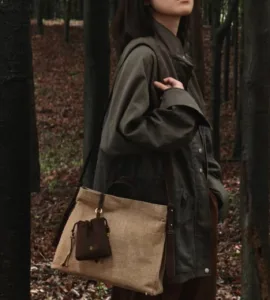 The tea dye crossbody bag is brown — artisan product image by Ginkgoods