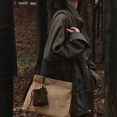 The tea dye crossbody bag is brown — artisan product image by Ginkgoods