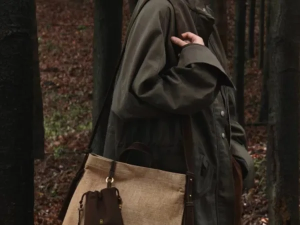 The tea dye crossbody bag is brown — artisan product image by Ginkgoods