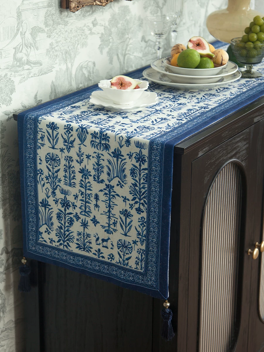 Waterproof Linen Table Runner - artisan textile table runner by Ginkgoods image 2