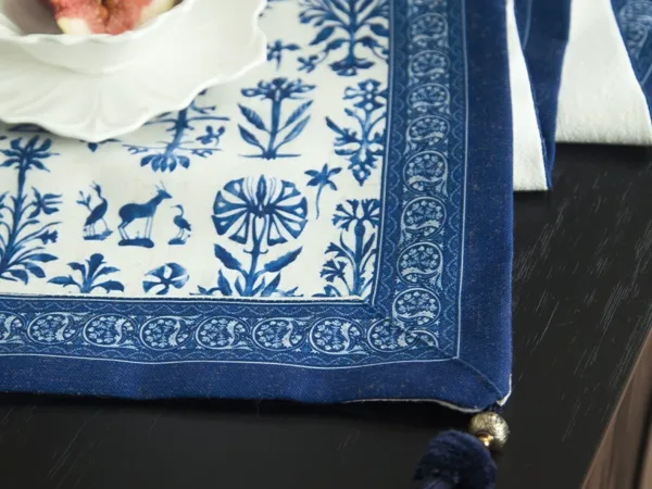 Waterproof Linen Table Runner - artisan textile table runner by Ginkgoods image 3