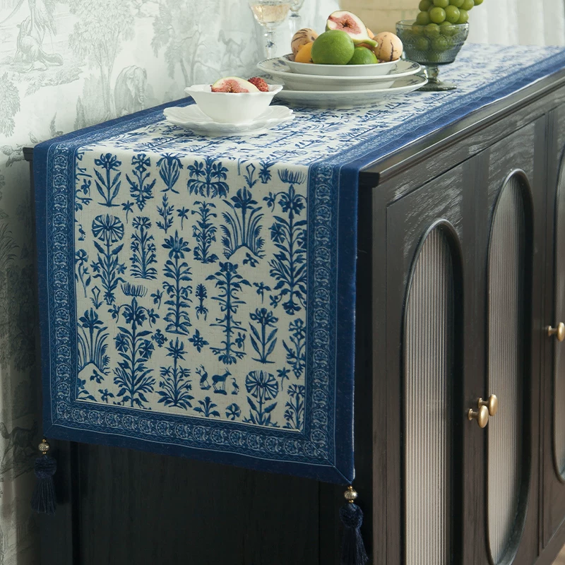 Waterproof Linen Table Runner for warm artisan home decor styling